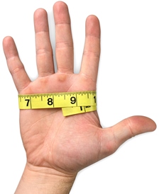 To determine the proper glove size, use a soft cloth tape measure to measure your dominant hand. (Radians photo)