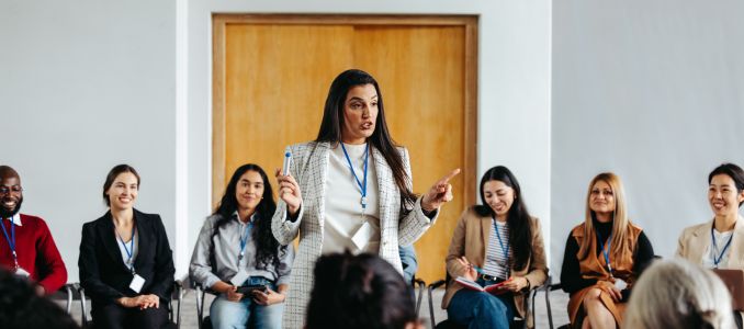 Woman Leading an Education Session