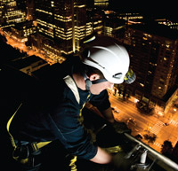 Man with fall protection
