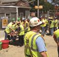 If and when the site safety performance score exceeds a pre-determined inspection threshold, the whole site is recognized with a free lunch and a raffle for a high-value item. (Northeastern University/Harvard School of Public Health photo)