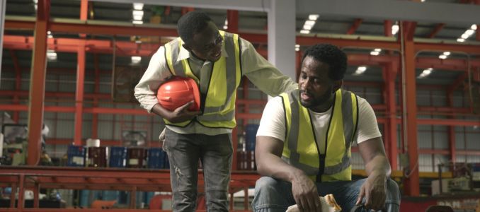 Workers Checking on Each Other due to Heat 