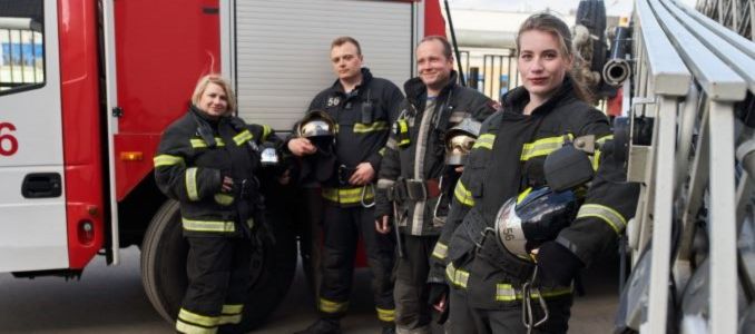 Female Firefighter Wearing PPE