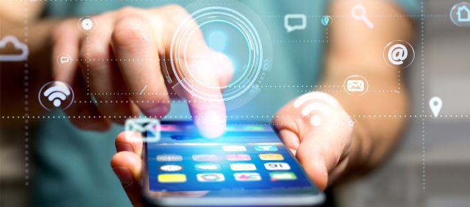 Hand Tapping Phone with Apps