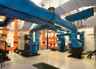 A refrigerant gas sensor is positioned near each piece of chiller equipment that could potentially leak and cause a hazard.