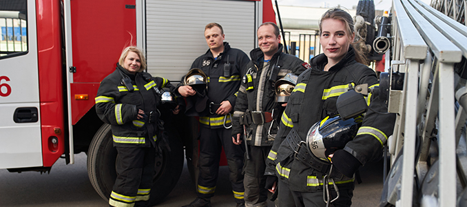 Female Firefighters Wearing PPE