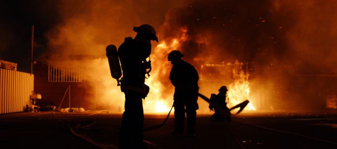 Firefighters Extinguish a Fire