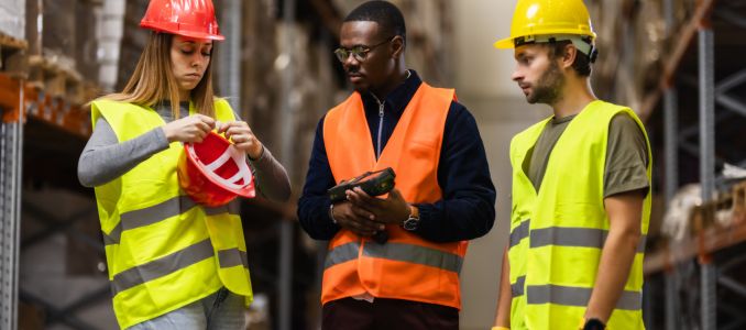 Workers Review Job Site Safety