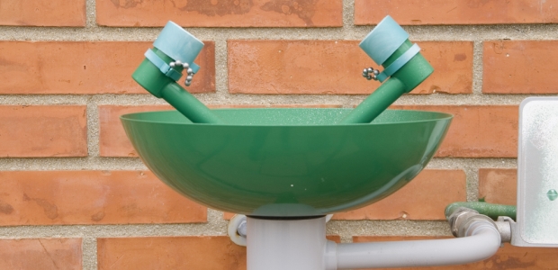 Recessed and wall-mounted safety equipment is very appropriate in laboratory specifications. It’s both highly visible and completely out of the way.