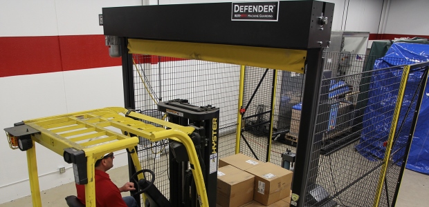 Safety methodologies similar to those used with other robotic applications need to be devised and implemented, referencing the new RIA and EN ISO standards while adopting a more sophisticated approach. (Rite-Hite Machine Guarding photo)