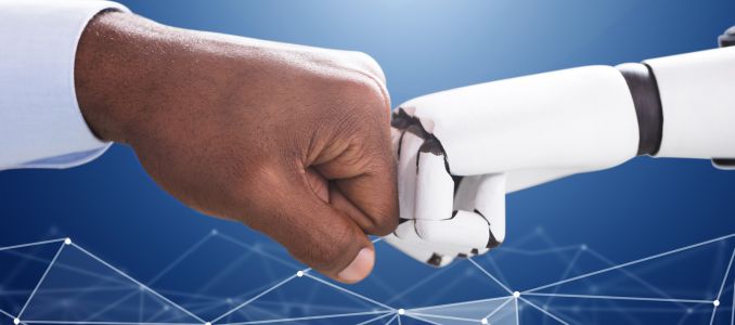 Human Fist and AI Fist Together