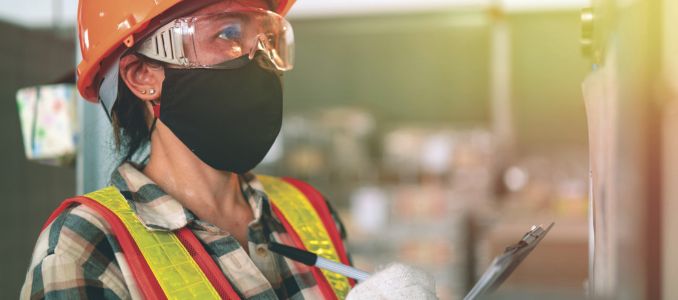 Worker Wearing Vision Protection