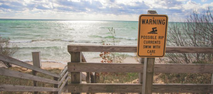 Beach Warning Sign 