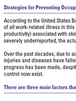 Strategies for preventing occupational dermatitis 